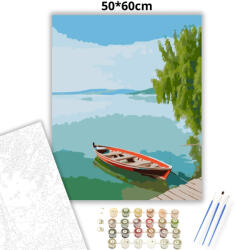  Békés csónakringás - számfestő készlet - 50×60 cm (Keret nélkül)