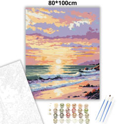  Aranyló tengerpart - számfestő készlet - 80×100 cm (Keret nélkül)