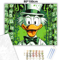  Pénzes nagybácsi - számfestő készlet - 80×100 cm (Keretre feszítve)