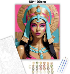  Fenséges fáraónő tekintete - számfestő készlet - 80×100 cm (Keretre feszítve)