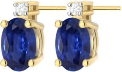 ZŁOCISTO Fülbevaló zafírral és gyémántokkal Gravírozott stift (biżuteria na urodziny imieniny rocznicę)