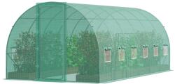 VEVOR Alagút üvegház, bejárható, 19, 36x9, 68x7, 4 láb, horganyzott váz, Pe fedél, zöld (SDXWS20X10)