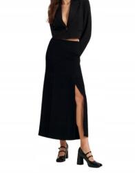 Reserved Egyszerű Klasszikus Fekete Maxi Szoknya Kivágás Cipzár L