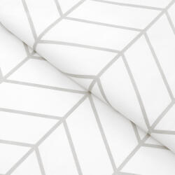 Goldea pamutvászon - szürke cikkcakk fehéren 160 cm