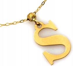 Lovrin 585 arany nyaklánc monogrammal S betűvel r45 divatos ajándék minta 14k