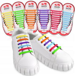Sulpo Rugalmas cipőfűző kötés nélküli gumi lapos szett 6 szín (Sznurówki bez wiązania)