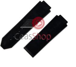  Curea tip Hublot silicon si piele neagră