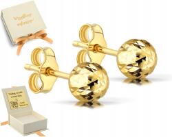 ZŁOCISTO Arany Fülbevaló Gyémánt Golyók Nagy 8 MM Ezüst 925