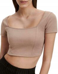 Reserved Bézs Testhezálló Felső Rövid Klasszikus Szögletes Nyakkivágás Rövid Ujjú M