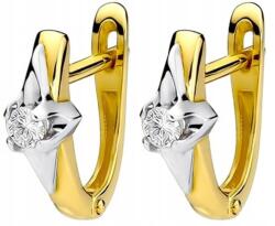 ZŁOCISTO Arany fülbevaló gyémántokkal, angol kapoccsal (biżuteria na urodziny imieniny rocznicę) - allegro - 269 590 Ft