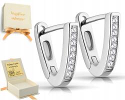 ZŁOCISTO Ezüst Fülbevaló Strasszokkal Angol Kapcsos 925