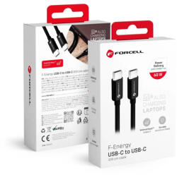  FORCELL F-ENERGY C338 Type C to Type C PD QC4.0 3A 60W 2 m fekete kábel