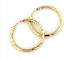 Lovrin Elegáns klasszikus arany fülbevaló 585 karika 25mm szürke ajándék (Lovrin)