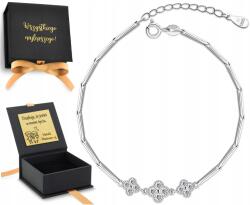 ZŁOCISTO Ezüst Női Karkötő Lóhere Virág Finom 925 Gravírozás