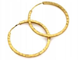 Lovrin Klasszikus arany fülbevaló 585 finom körök marással 27mm szürke 14k