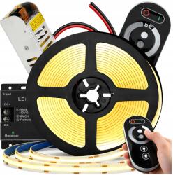 BERGE Led szalag szett Neon Cob 12V 5m 4500K Fehér Semleges Tápegység 60W Távirányító (Zestaw Taśma LED Neon COB 12V 5m 4500K )