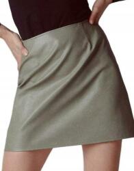 Reserved Zöld Klasszikus Mini Szoknya Egyenes Sima Cipzár Bőr Utánzat S
