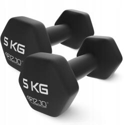 4FIZJO Súlyzók Edzéshez Vinil Súlyzók Fitnesz Rehabilitáció 2x5 Kg (Hantle żeliwne do treningu siłowego 2×5 kg)