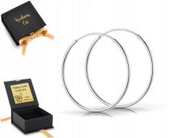 ZŁOCISTO Ezüst Fülbevaló Kerek 925 3, 5CM 35MM Sima