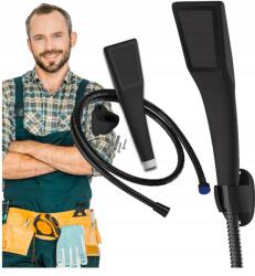 Granitan Fürdőszobai Zuhany Szett Zuhanyfekete Fülhallgató Tömlő Tartó Hao (ZESTAW NATRYSKOWY HAO CZARNY)