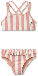 Liewood Costum de baie cu doua piese Belle - Coral blush / creme de la creme stripe - Liewood