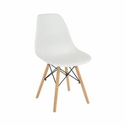 Mobikon Scaun plastic alb picioare fag Cinkla 46x54x82 cm (0000228349deco)