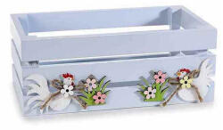 Decorer Cos din lemn bleu model Gaini 18x11x7 cm (A51.47.78Adeco)