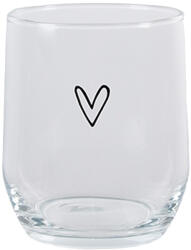 Clayre & Eef Set 6 pahare sticla transparenta Heart 8x9 cm, 300 ml (6GL4399deco) Pahar