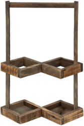 Clayre & Eef Suport 2 sticle vin lemn maro 27x14x42 cm (6H2200deco) Suport sticla vin
