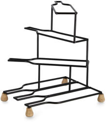 Bizzotto Suport 6 sticle vin otel negru mdf maro Isaac 37x35x36 cm (0187112) Suport sticla vin