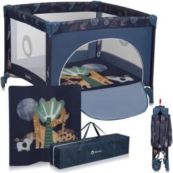 Lionelo Tarc de joaca LIONELO BONNIE pana la 15 kg, de la nastere pana la 36 luni, Acces lateral cu fermoar, Parti laterale din plasa, Pliere rapida, Roti franate, Geanta de transport (LO-BONNIE GREY STONE)