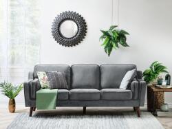 MAXISHOP Italia Collection Canapea cu 3 locuri LOKKA Catifea Gri inchis Canapea