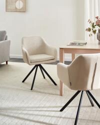 MAXISHOP Italia Collection Set de 2 scaune dining LITHIA Boucle Bej deschis