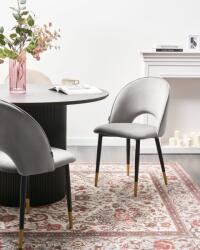 MAXISHOP Italia Collection Set de 2 scaune dining MAGALIA Catifea Gri