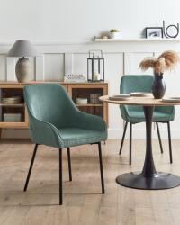 MAXISHOP Italia Collection Set de 2 scaune dining LOVERNA Velur Verde