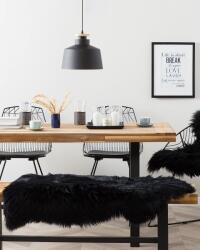 MAXISHOP Italia Collection Covor din blana de oaie ULURU Negru 65 x 110 cm Covor