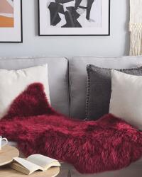 MAXISHOP Italia Collection Covor din blana de oaie ULURU Bordo 65 x 110 cm Covor