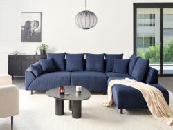 MAXISHOP Italia Collection Coltar cu 4 locuri LUNNER Velur Albastru inchis Stanga