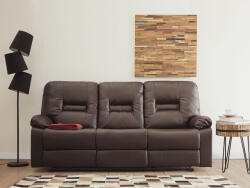 MAXISHOP Italia Collection Canapea cu recliner manual cu 3 locuri BERGEN Piele ecologica Maro Canapea