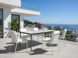 MAXISHOP Italia Collection Masa dining de exterior SOVARETO 180 cm 90 cm efect marmorat Alb marmura