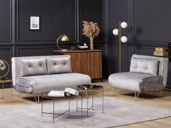 MAXISHOP Italia Collection Set de living cu 3 locuri VESTFOLD Catifea Gri