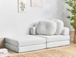 MAXISHOP Italia Collection Canapea extensibila single OLDEN Velur Alb-murdar Canapea