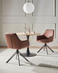 MAXISHOP Italia Collection Set de 2 scaune dining SANSARC Piele ecologica Maro