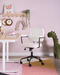 Maxishop Scaun de birou PAWNEE Boucle Alb-murdar