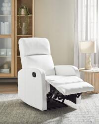 MAXISHOP Italia Collection Fotoliu cu recliner VIRRAT Suport pentru picioare retractabil Piele ecologica Alb