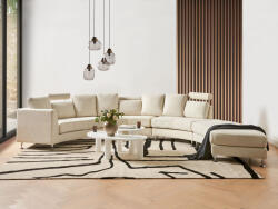 MAXISHOP Italia Collection Canapea semicirculara cu 7 locuri ROTUNDE Bej Canapea