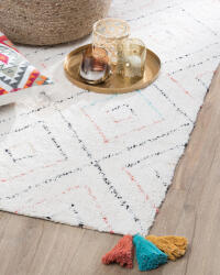 MAXISHOP Italia Collection Covor KARTAL Alb 80 x 150 cm Bumbac Covor