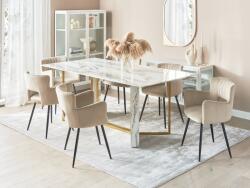 MAXISHOP Italia Collection Masa de dining CALCIO Alb marmura 200 cm 100 cm