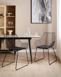MAXISHOP Italia Collection Set de 2 scaune dining ANNAPOLIS Metal Negru