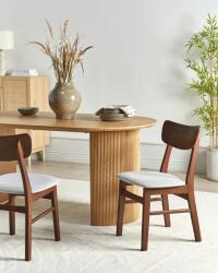 MAXISHOP Italia Collection Set de 2 scaune dining ANOKA Lemn Maro Gri